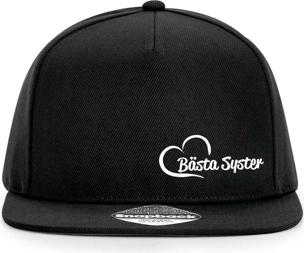 Huuraa Cappy Mütze Bästa Syster Hjärta Black Polyester Snapback Kappe Geschenkidee