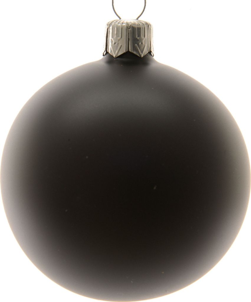 Weihnachtskugeln Glas 8cm mundgeblasen 6er Box - Schwarz Produktbild 