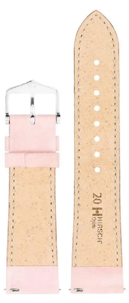 Bracelet Montre 22mm Rose en Cuir Hirsch Osiris pour Look Élégant