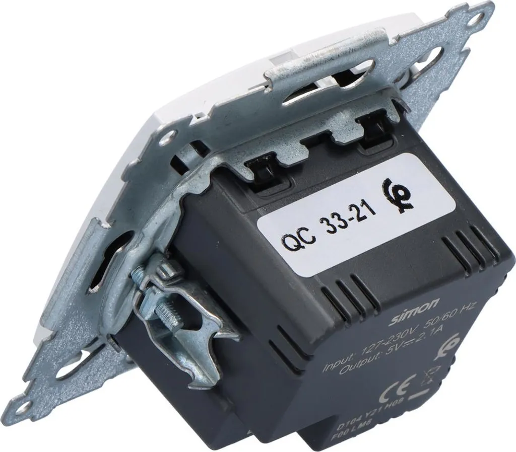 Prise Double USB Simon 54 Module Premium Blanc - Charge Rapide Intégrée