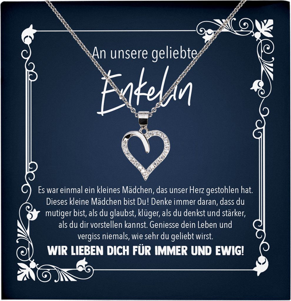 22Feels Echt Silber Halskette - Liebe Enkelin Geschenk von Oma und Opa Idee 18. Geburtstag 21. Abitur Abschluss Unser Enkelkind Silber Schmuck Set ...