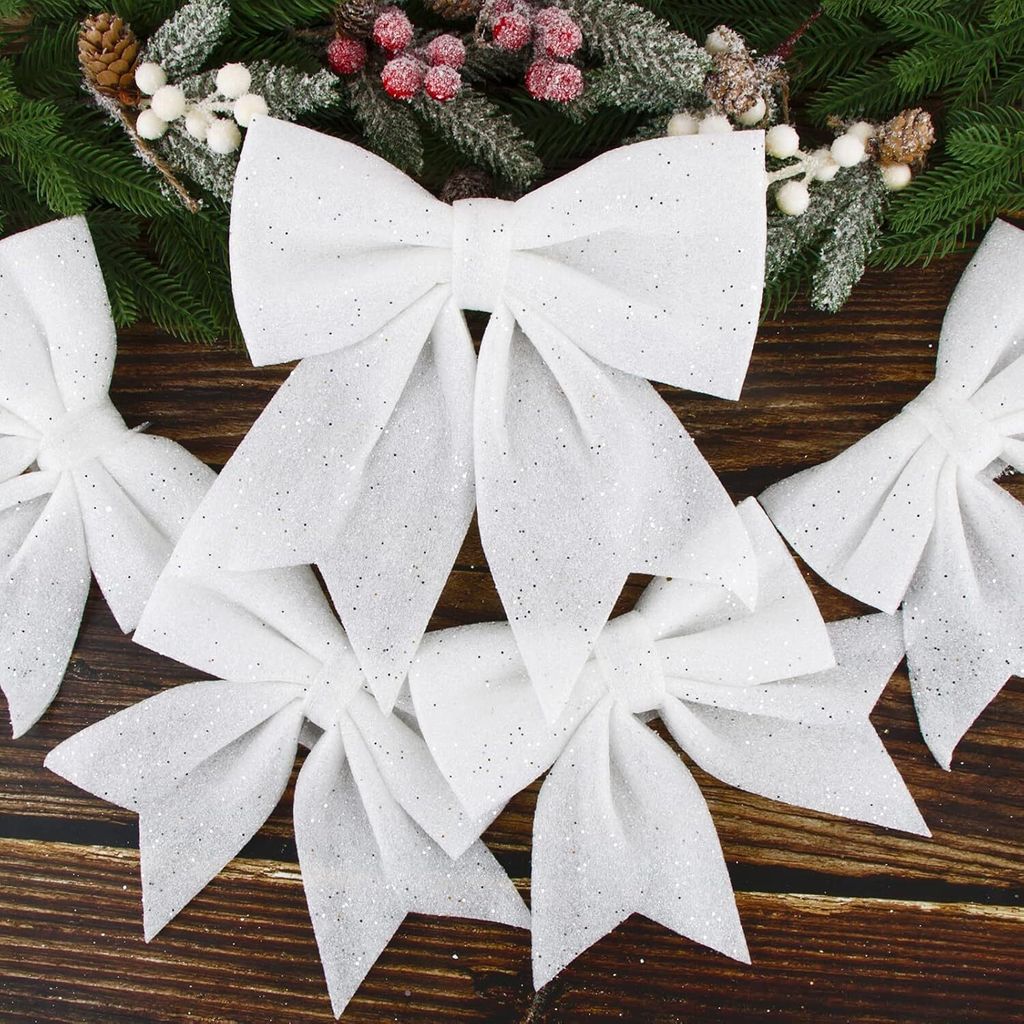 4 Weihnachtsschleifen Mit Glitzer – Haarnadeln Für Mädchen Als Festliches Haaraccessoire