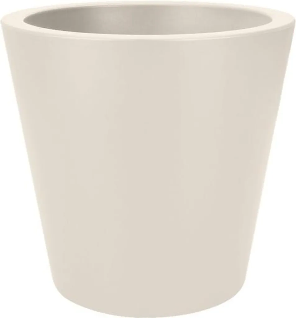 Pot Pure Straight Round 50cm blanc lin : ne se décolore pas au soleil