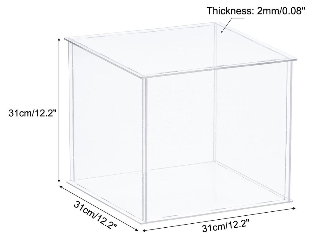 Klare Vitrine Acryl Box Staubdichte Box Vitrine Zusammenbauen 30x30x30cm fš¹r Sammlerstš¹cke Kunsthandwerk