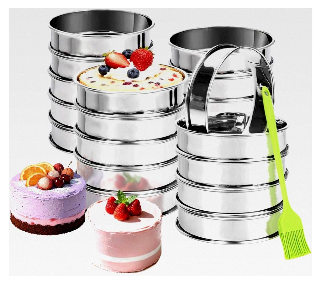 20 Stück Edelstahl Pancake Formen, Crumpet Ringe, Tartelette Förmchen, Runde Muffinringe für Pfannkuchen, Eier, Muffins (10 cm)