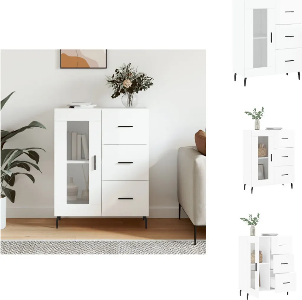 Credenza Bianca Lucida Legno 69,5x34x90 cm | Offerta vidaXL Online