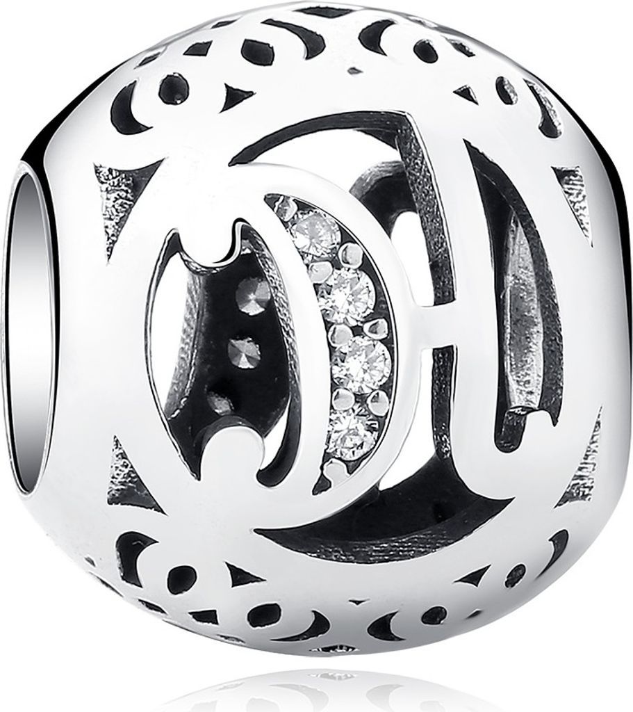 PANDACHARMS Kugel Buchstabe H Charm , 925er Sterling Produktbild 