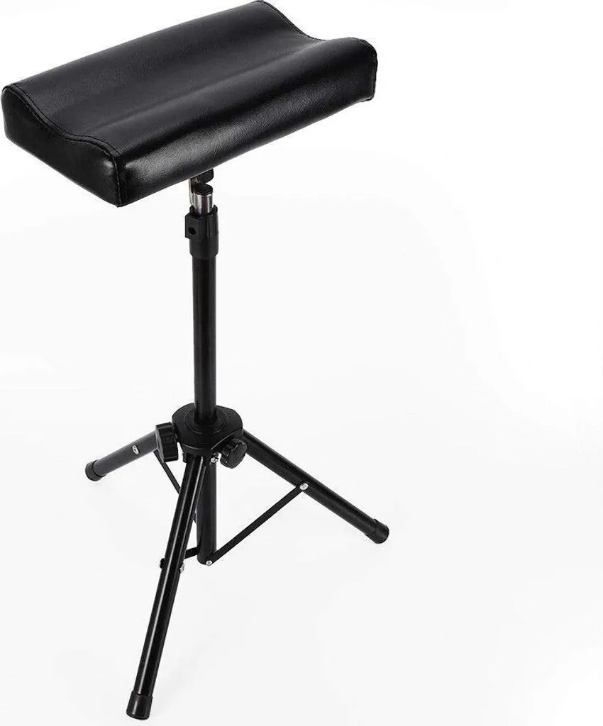 Accoudoir Tatouage Jambe Réglable avec Trépied en Acier Noir Modèle T10