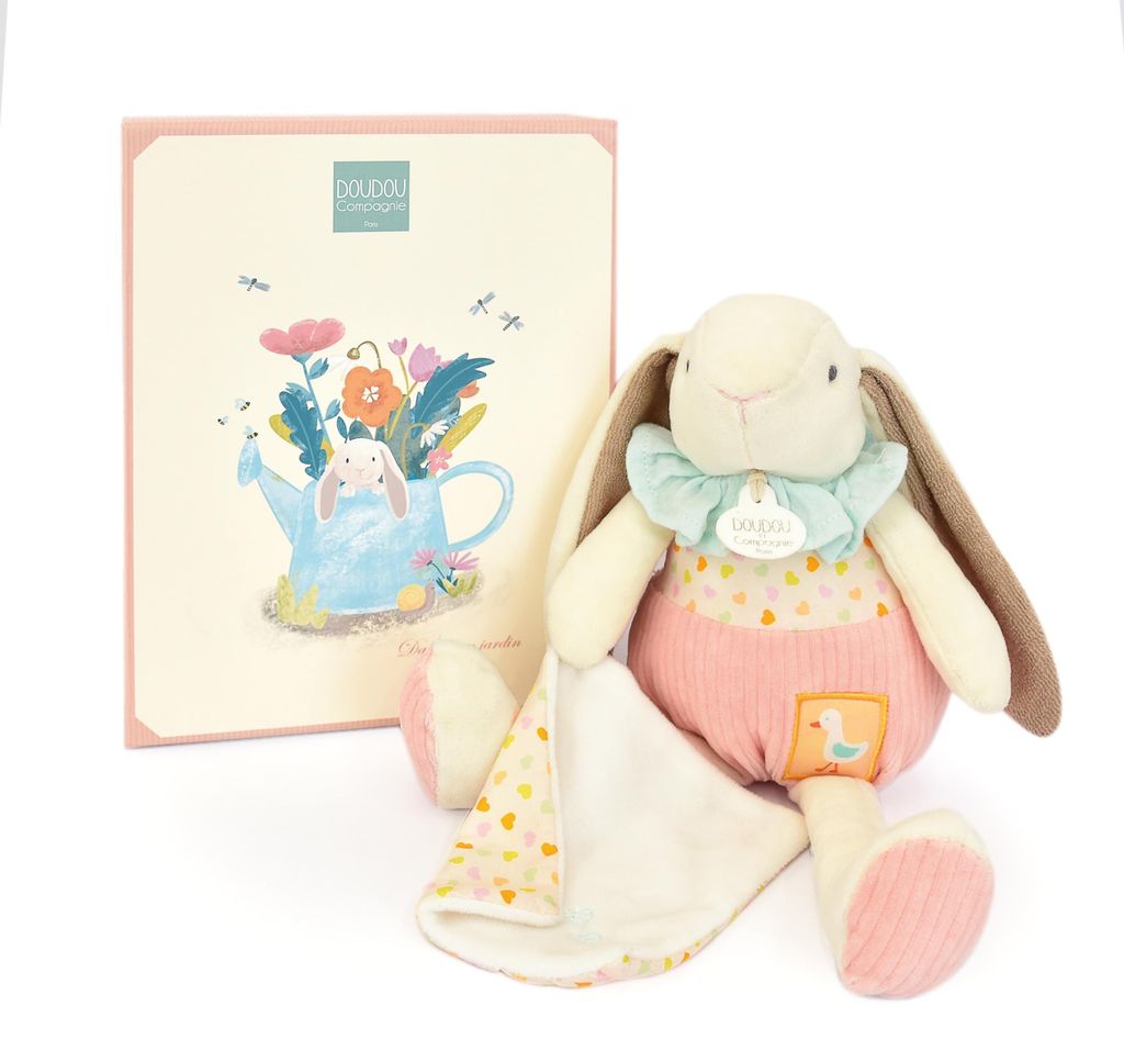 Conjunto de regalo Doudou, rosa, conejito "Ciboulette" y Imagen del producto 