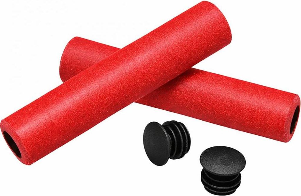 Merida Lenkergriff TEAM CC Silikon 130 mm Rot - leichter Komfort-Griff für me...
