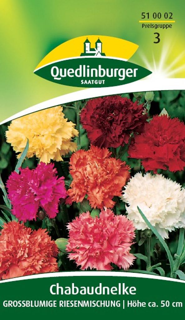 Quedlinburger Saatgut - Chabaud-Nelken Großblumige Mischung Produktbild 