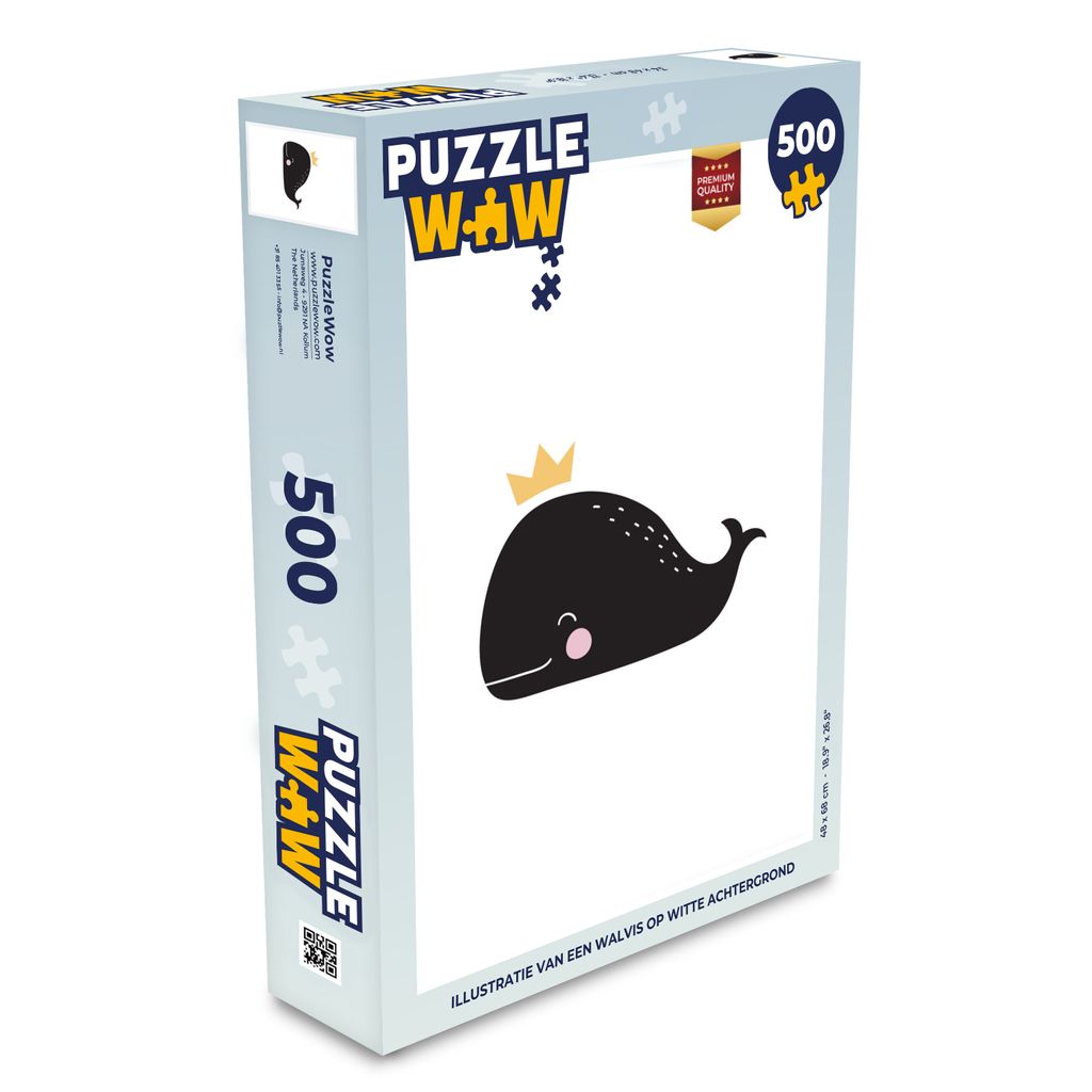 MuchoWow Puzzle 500 Teile Wal - Krone - Illustration - Kinderzimmer - Denken - Spiel - Toy