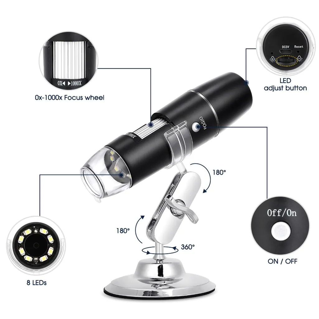 Microscope industriel portable W05A avec capteur WIFI haute résolution - 9