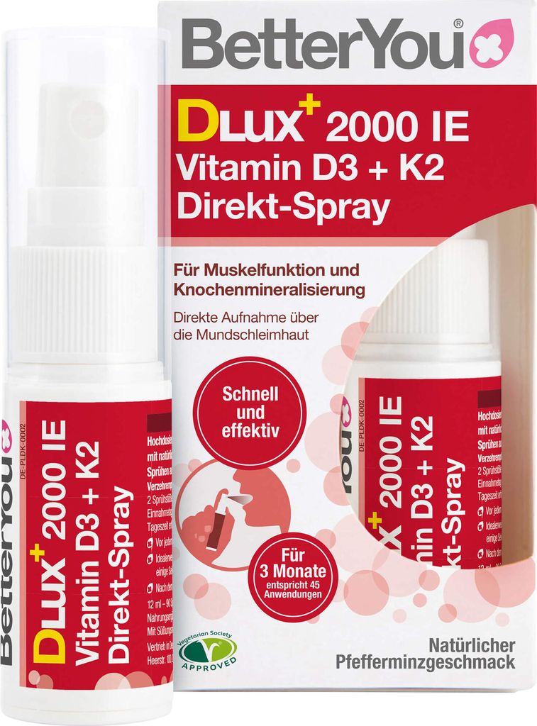BetterYou Vitamin D3 + K2 Direkt-Spray, 12 ml SPR