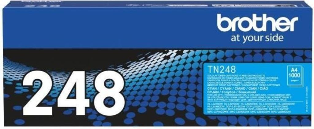 Toner Brother TN248C, Cyan, 1.000 Seiten, Kompatibel mit HL-L3220CWE, HL-L3215CW, HL-L3240CDW, DCP-L3520CDWE, DCP-L3515CDW