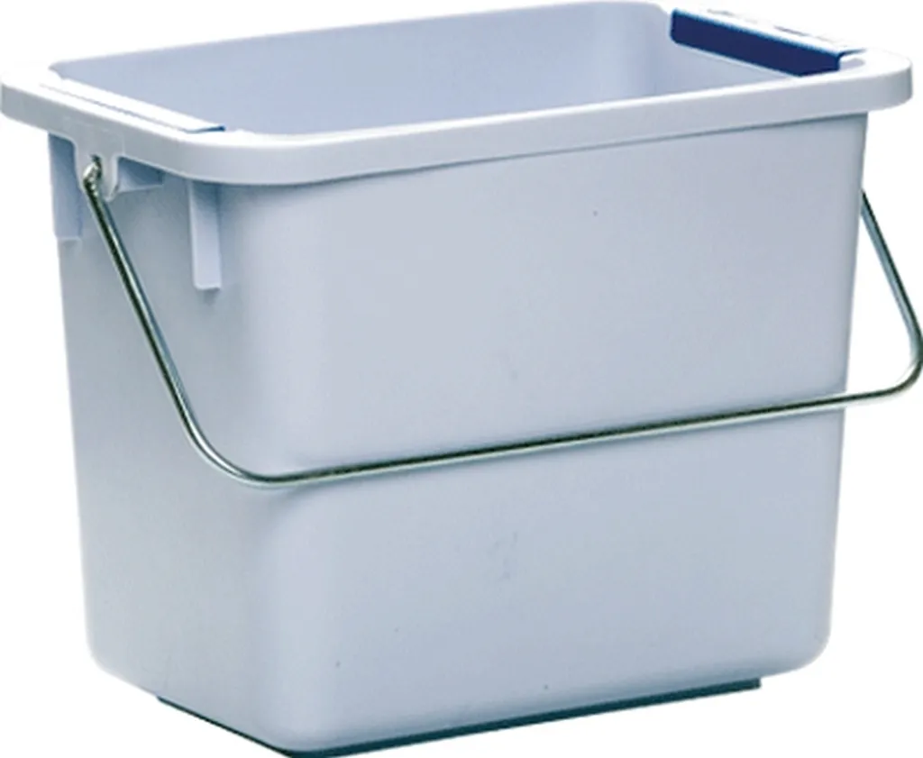Seau de 6 Litres pour Tri et Hygiène avec 8 Bagues de Couleur - 10x