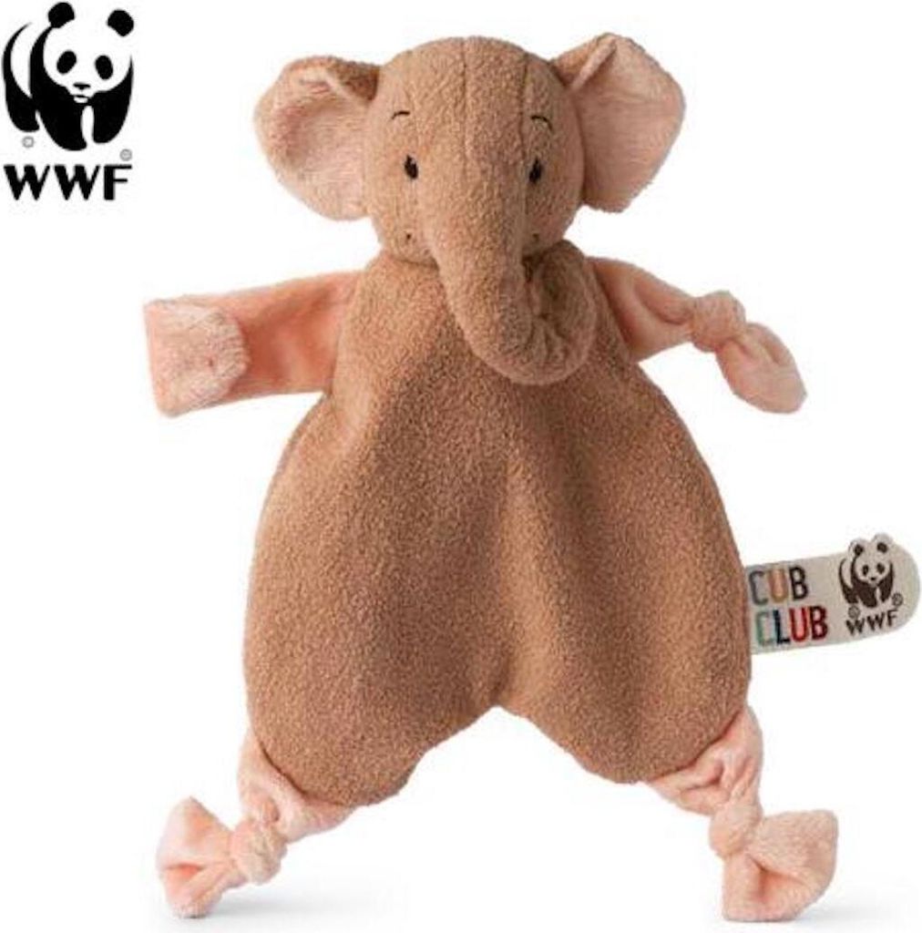 WWF Cub Club - Schmusetuch Ebu der Elefant (beige, 30cm) für Kleinkinder Elephant Schnuffeltuch