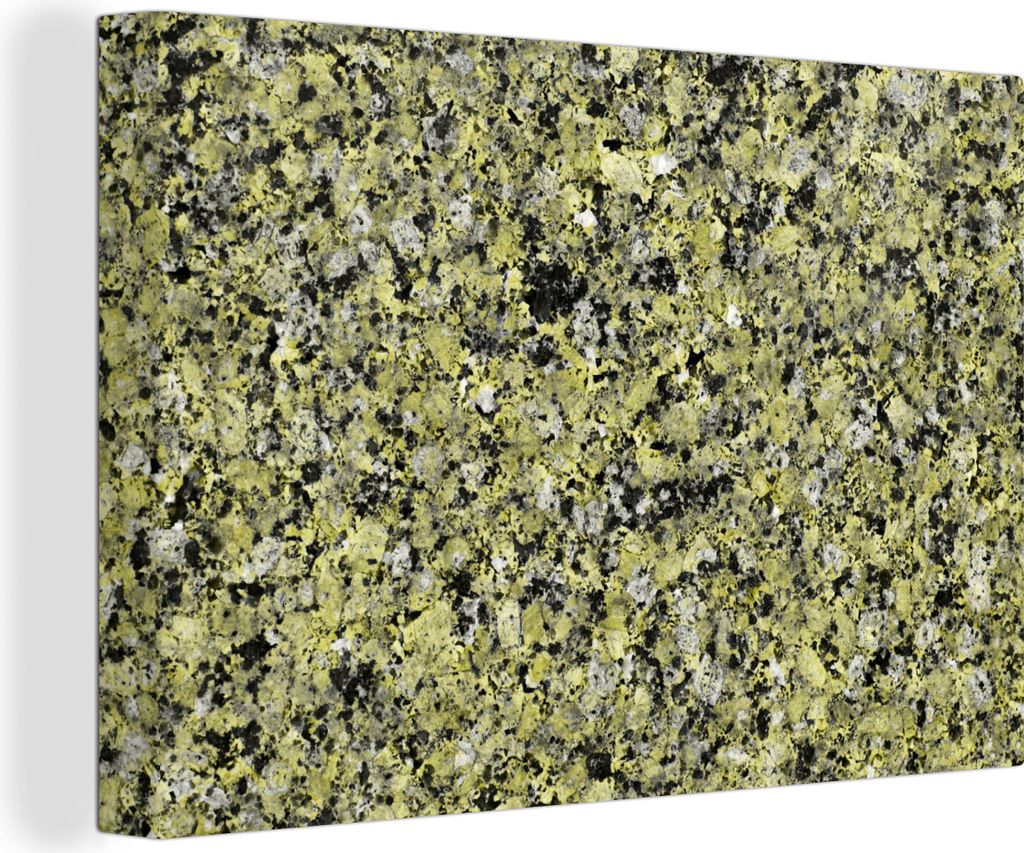 OneMillionCanvasses - Leinwandbilder - 140x90 cm, Schwarz - Grün - Kristalle - Granit, Wandbilder Kunstdruck Wanddekoration - Foto auf Leinwand ...
