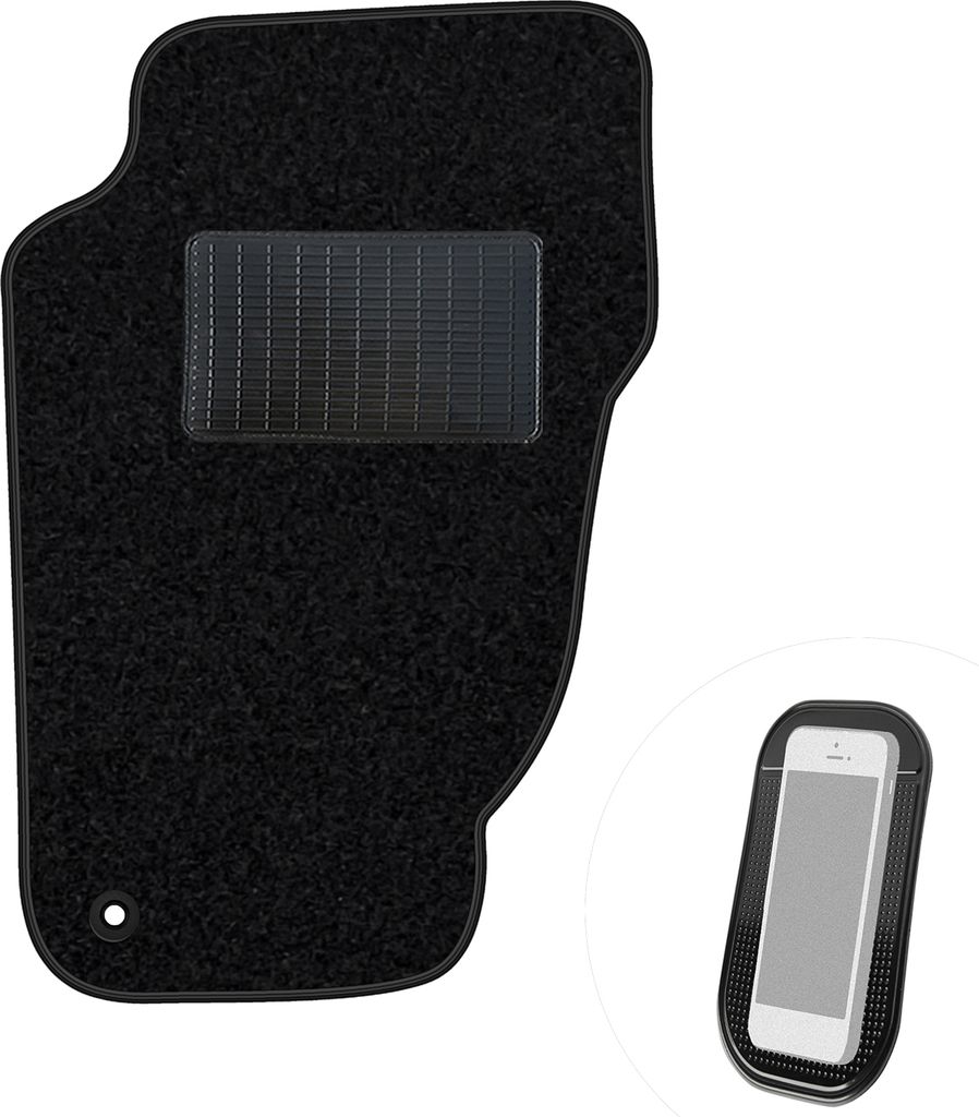 moto-MOLTICO Fahrer Fußmatte Auto Velours Fahrerseite Autoteppiche Schwarz Fahrermatte 1-teilig passend für Jeep Commander 2006-2010