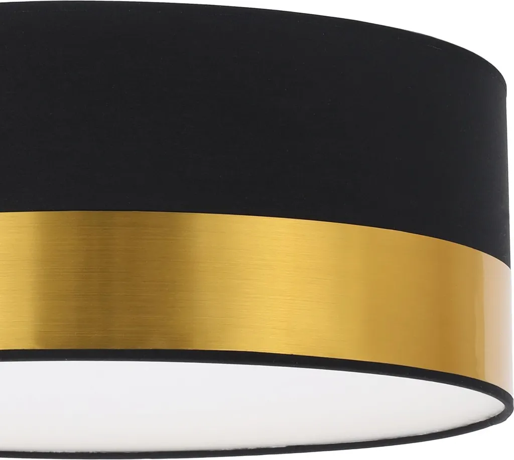 Plafoniera Elegance Plexi 40cm Nero e Oro: Luce d'Atmosfera E27 - 7