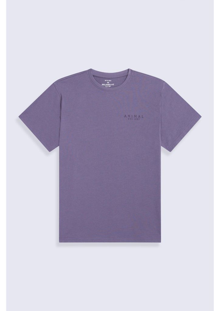 Animal - "Chase" T-Shirt für Herren, Baumwolle aus biologischem Anbau, Sommer MW302 (XS) (Dunkel-Lila)