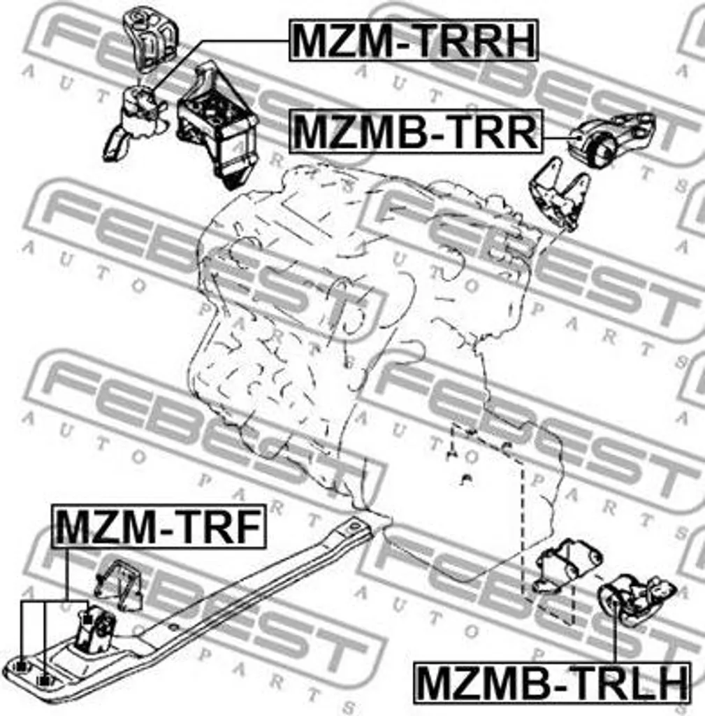 Silentbloc moteur FEBEST MZM-TRRH haute durabilité pour OE 4487414