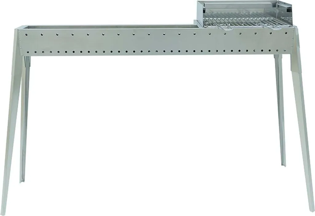 Gril à charbon inox Spiedo Grill El Gaucho avec grille de cuisson 50cm