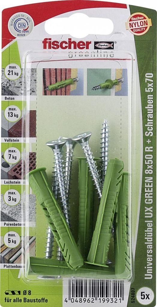 Universaldübel UX GREEN 8x50 R S K
