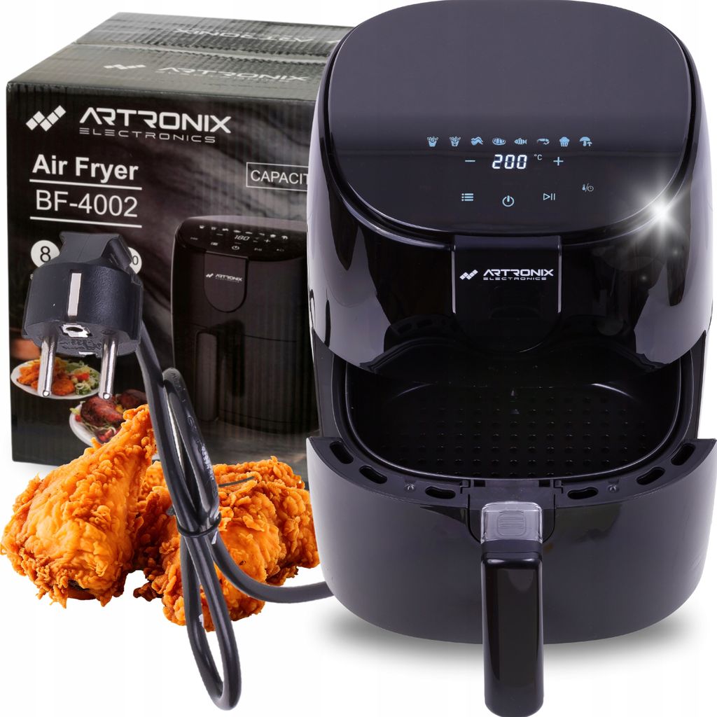 Artronix Fettfreie Friteuse 4L 8 Programme 1500W Touchpanel
