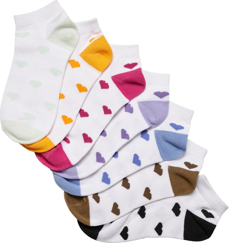 Urban Classics TB5182 | Recycled Yarn Heart Sneaker Socks 7-Pack Sneakers-Socken - Farbe: multicolor - Größe: 47-50