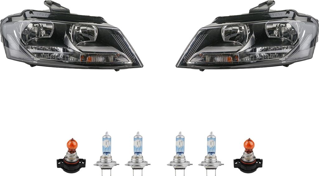 Johns, Scheinwerfer + Blinkersockel + Osram Night Breaker passend für Audi A3 Set Li Re