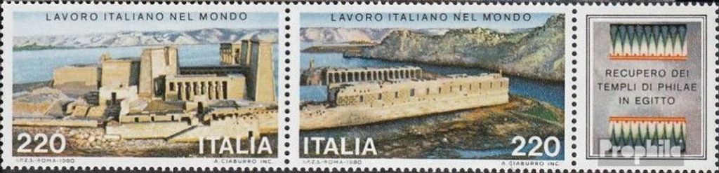 Briefmarken Italien 1980 Mi 1691-1692 Dreierstreifen (kompl.Ausg.) postfrisch Ital. Technologie
