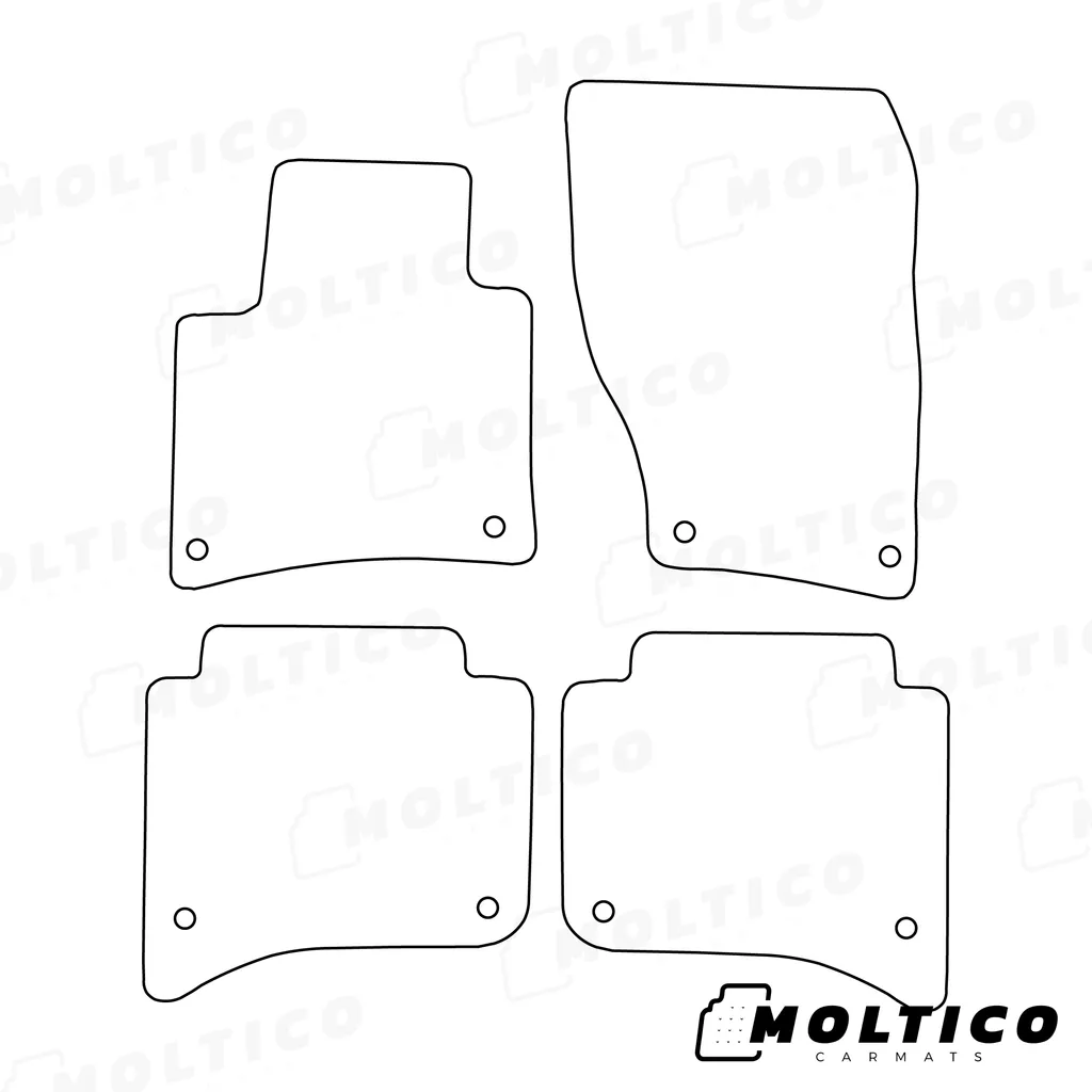 Tappetini Auto per Touareg II e Cayenne II - Set 4 Pezzi Velluto Nero - 2