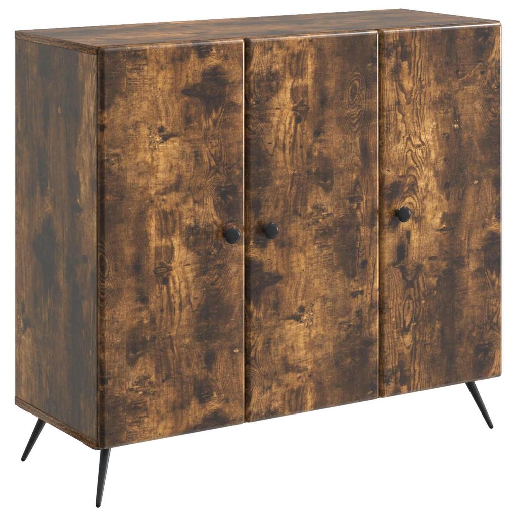 Möbel Sideboard Geräucherte Eiche 89 x 34,5 x 80 cm HolzwerkstoffKommoden - Kommoden c8430