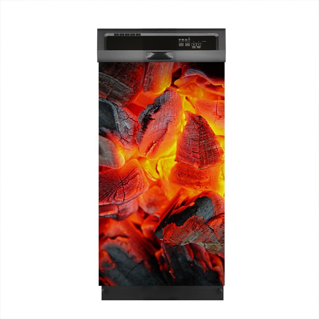 Aufkleber sticker 45x80 cm Dekorative folie Spülmaschine - Grill Feuer Glut