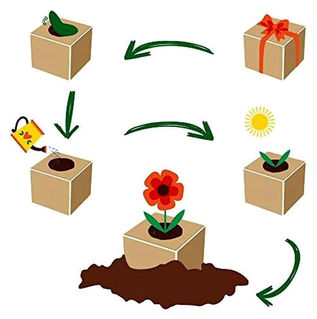 Ecocube mit Lavendel Samen, Holzwürfel mit Lasergravur «Genieße den Tag und entspann dich», nachhaltige Geschenkidee, Anzuchtset, hergestellt i...