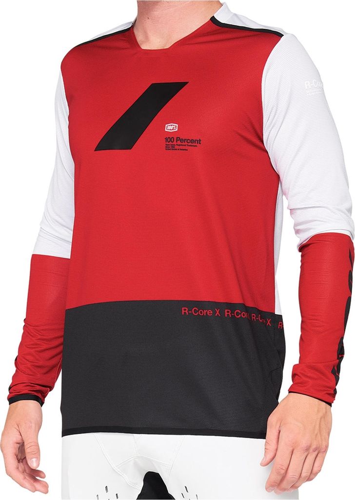 100% SPEEDLAB Langarm Fahrradtrikot für den Sommer - R-CORE X - Rot/Schwarz XL