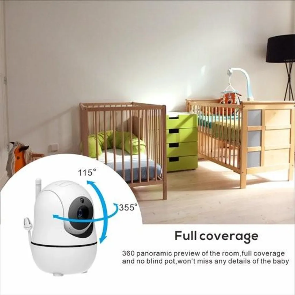 Babyphone caméra 5" longue portée 1000m et communication bidirectionnelle