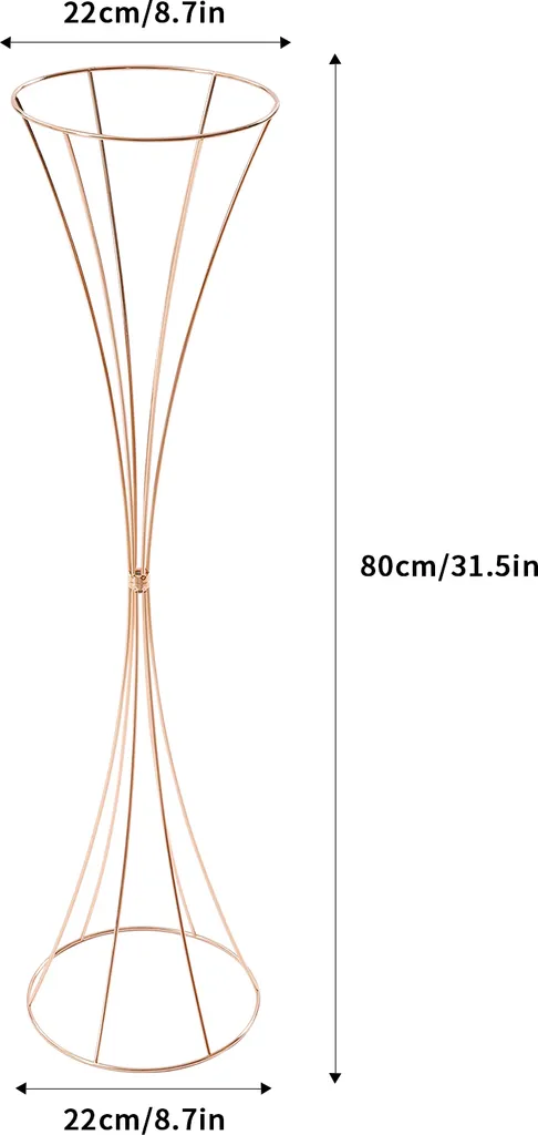 Lot de 10 Vases de Table Dorés pour Mariage et Réception - Design 50cm - 4