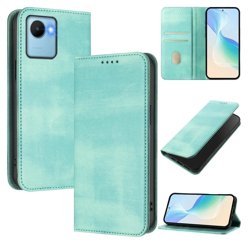Cover Protettiva Realme C30s RFID Blocking Pelle Turchese 2026