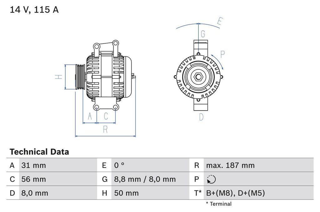 BOSCH 0 986 043 660 Generator x