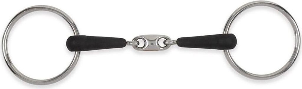 Equirubber - "Equikind+" Doppelt-gebrochene Wasserkopftrense ER520 (5 in) (Silber/Schwarz)
