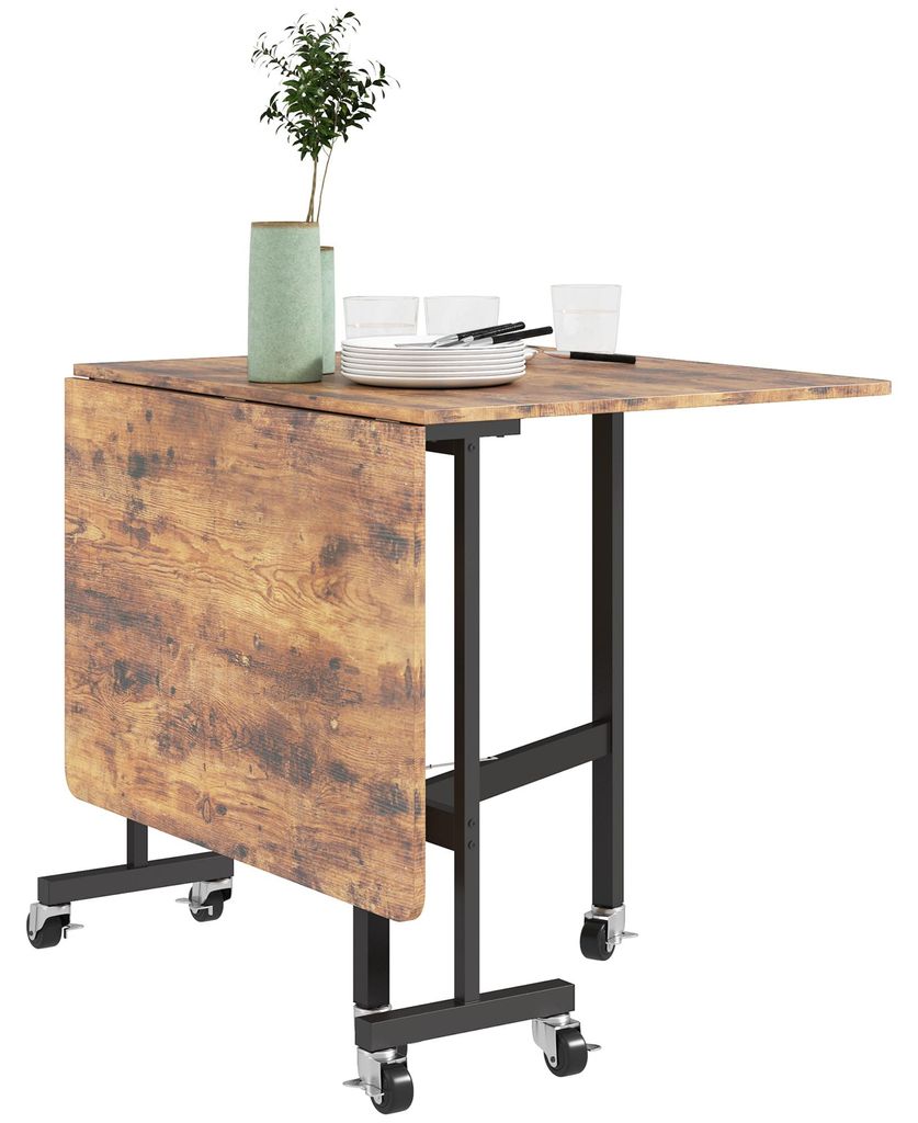 Klappbarer Esstisch. fš¹r bis zu 6 Personen geeignet. mit 6 Rollen und Bremsen. fš¹r kleine R?ume. Braun