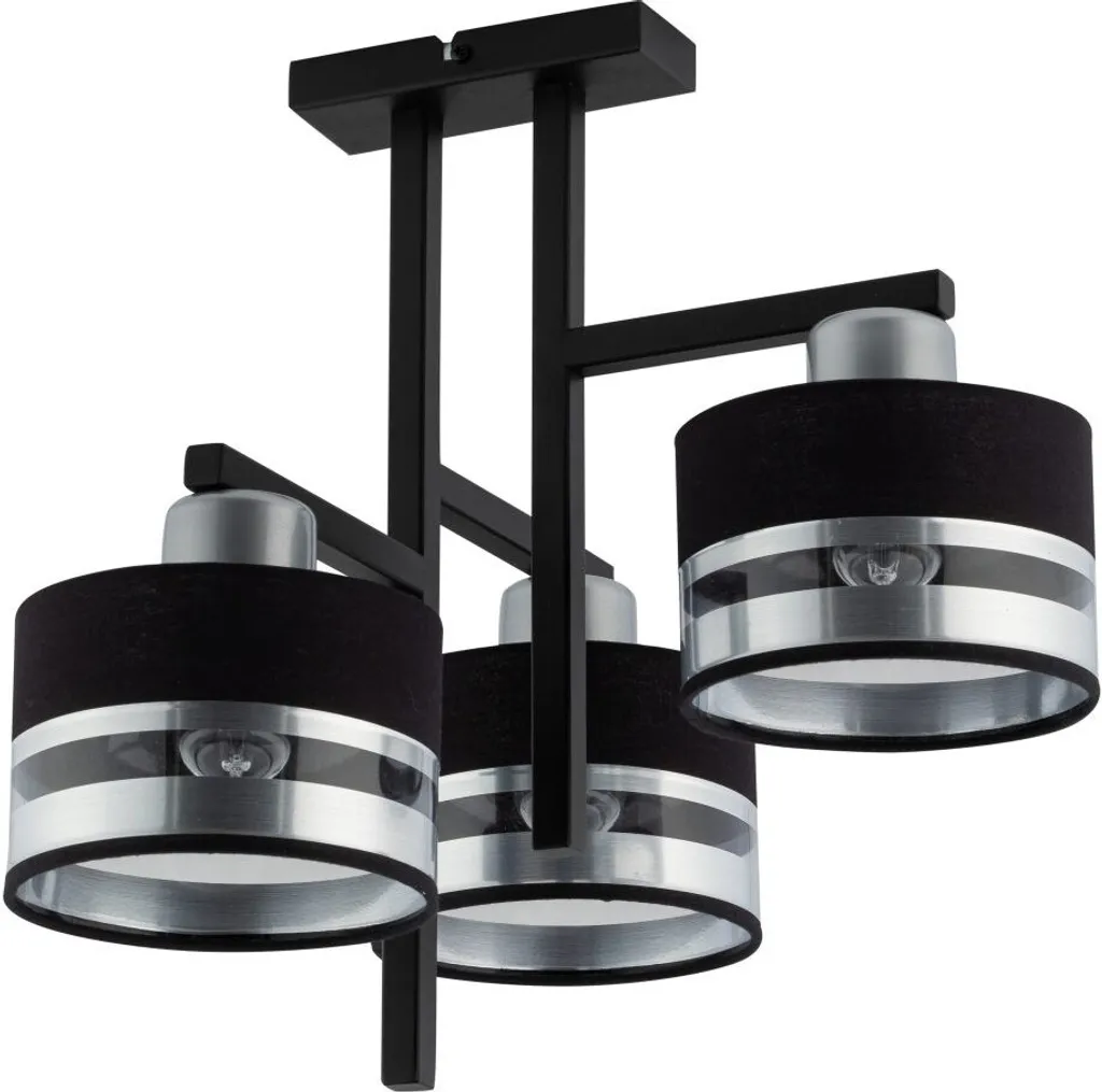 Plafonnier Sigma Lighting 3xE27 : Éclairage Puissant Noir et Argent