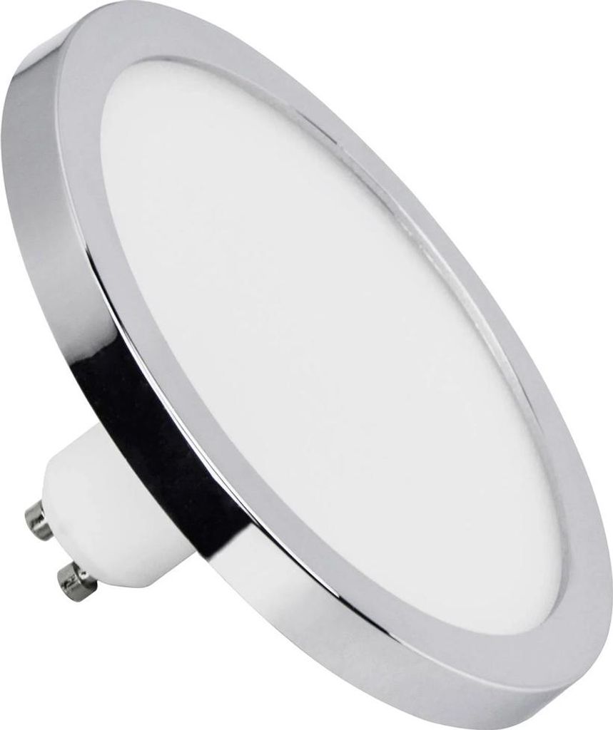 LightMe LED Mini-Panel Chrom Ø11cm Lampe 6W GU10 matt 500lm Produktbild 