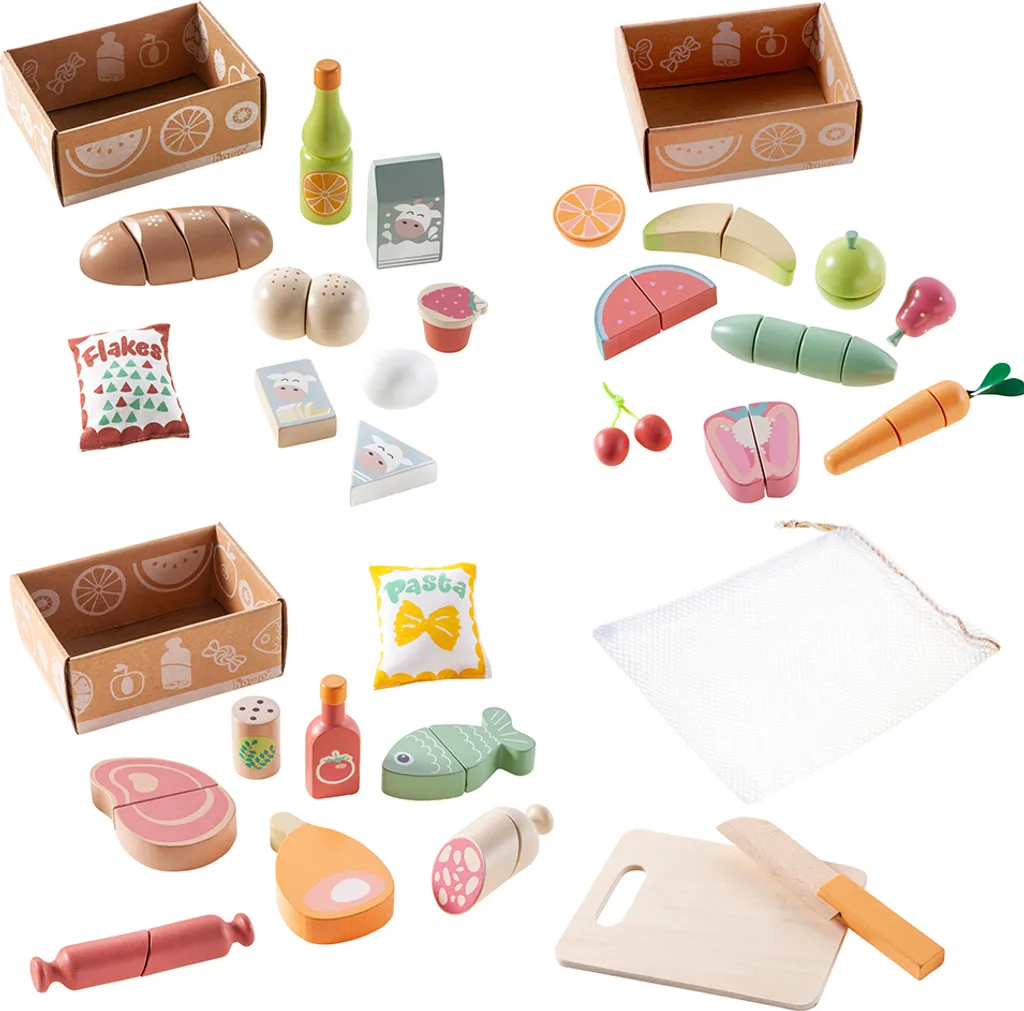 Jouet d'éveil bois durable kit dinette pour éviter le plastique 32pcs