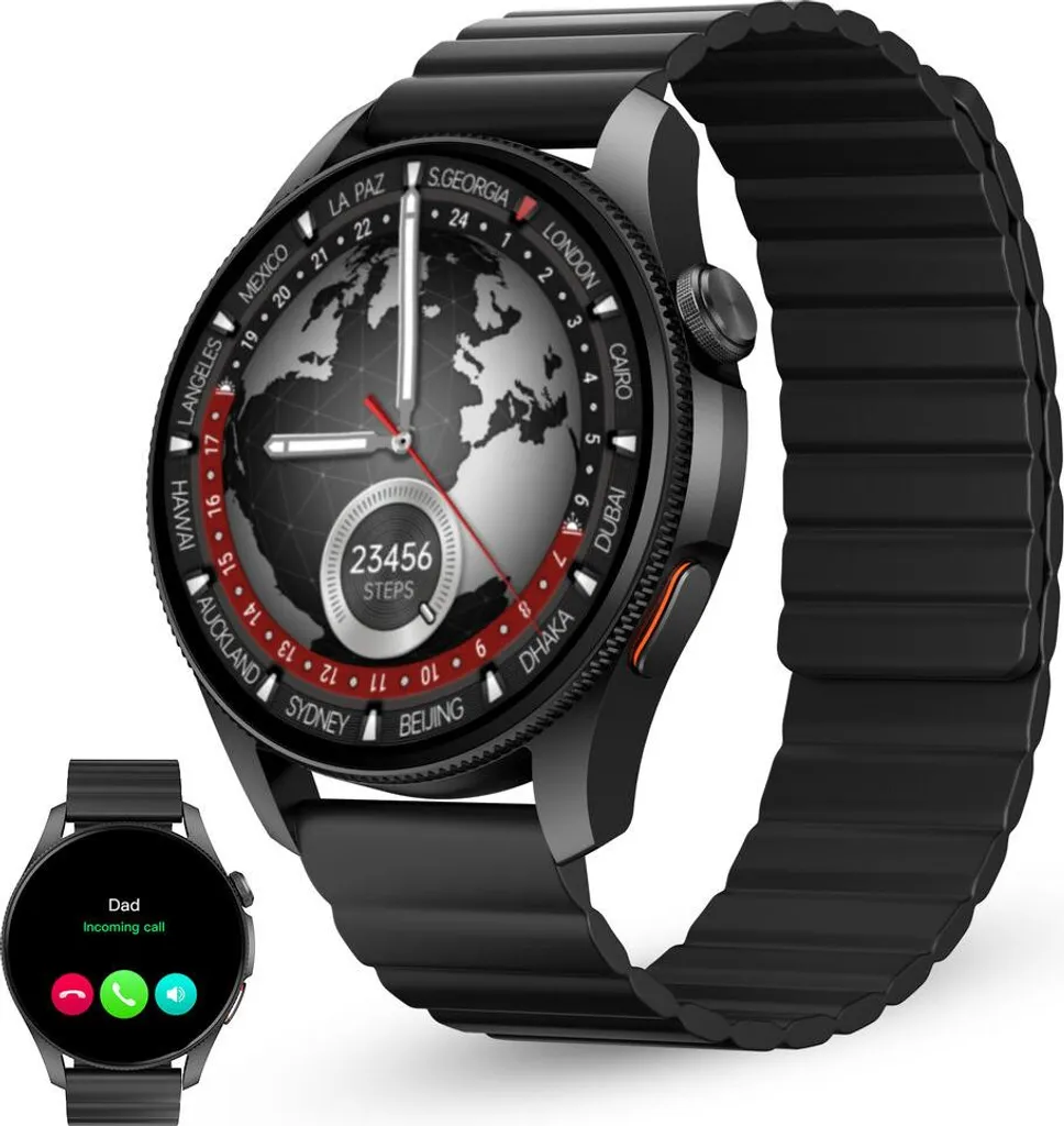 Montre intelligente KSIX Horizon noir 46 mm avec écran AMOLED