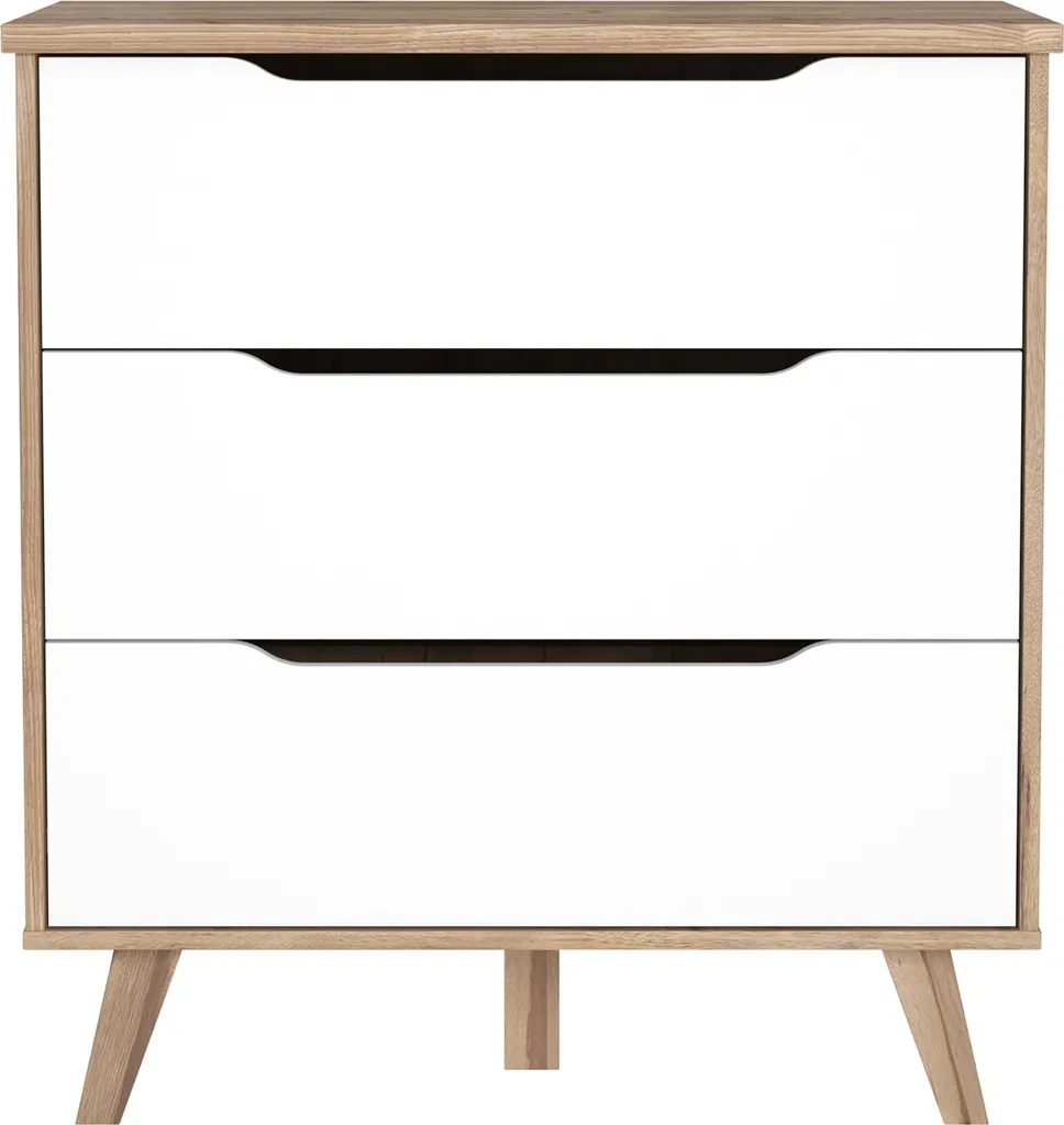 Meuble de Chambre 80 cm pour Rangement Vêtements Chêne et Blanc Mat