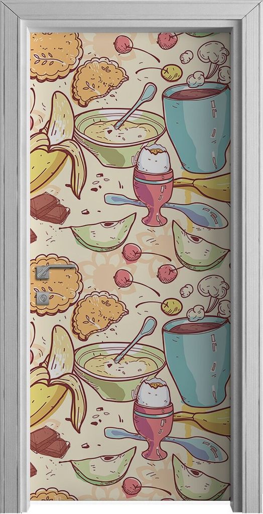 Tür Selbstklebende 90x210 cm Türfolie Türtapete Klebefolie - Frühstücksspeise Banane