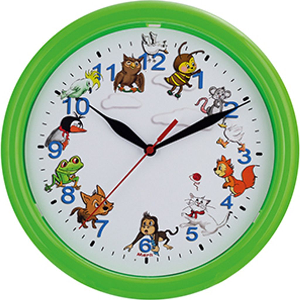 EUROTIME Kinderwanduhr Tiere